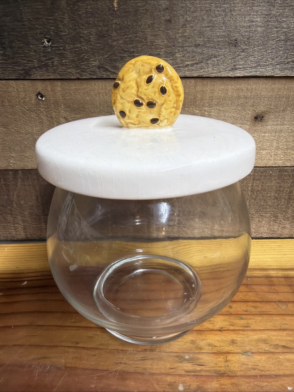 Clear Glass Cookie Jar Cookie Lid Treasure Craft